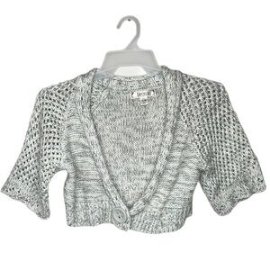 Decree‎ Cropped Cardigan Sweater Gray